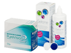 Purevision 2 (6 Linsen) + pflegemittel Gelone 360 ml