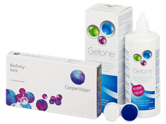 Biofinity Toric (6 Linsen) + pflegemittel Gelone 360 ml