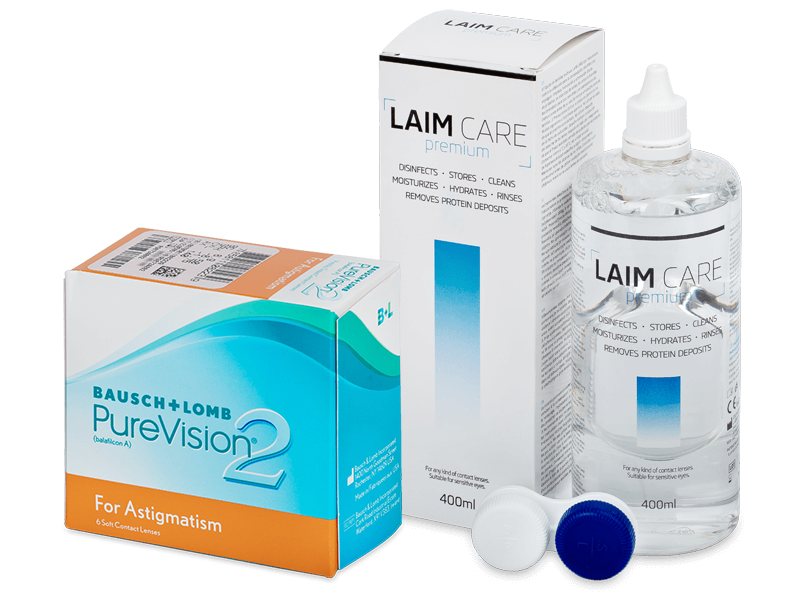 PureVision 2 for Astigmatism (6 Linsen) +  Laim-Care 400ml