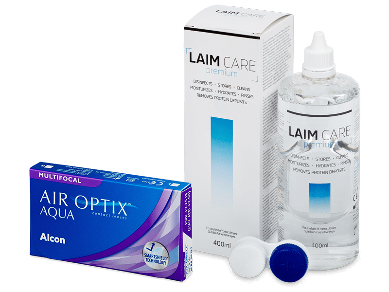 Air Optix Aqua Multifocal (6 Linsen) +  Laim Care 400 ml