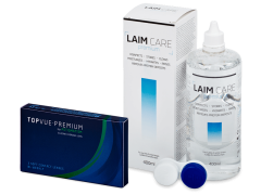 TopVue Premium for Astigmatism (3 Linsen) + Laim-Care 400 ml