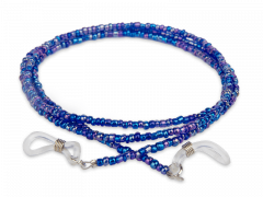 Brillenkordel in blau - perlenförmig 